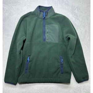 GAP Men’s Small Green Fleece Pullover Quarter Zip Jacket w Pockets